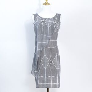 NWT Marciano Women's Black/White Geometric Print Sheath Mini Dresses Size XS